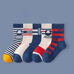 MOMISY 5 Pairs Baby kids Girl Boys Toddlers InfantmCotton Stretch Baby Socks (IN, Age, 1 Year, 3 Years, Cool Bear)