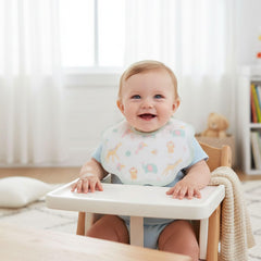 MOMISY Pure Cotton Non Woven Baby Feeding Bibs, Wave Pattern Print, Disposable, Pack of 20, Animal and Fish Design, Comfortable Fabric, Easy to Store