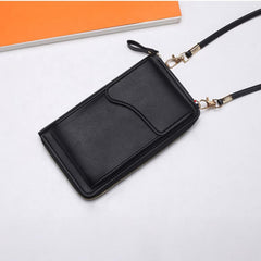 MOMISY Women Cellphone Sling Bag Card Holder Wallet Handbag Crossbody multi-function Shoulder Bag for Girls (Black)