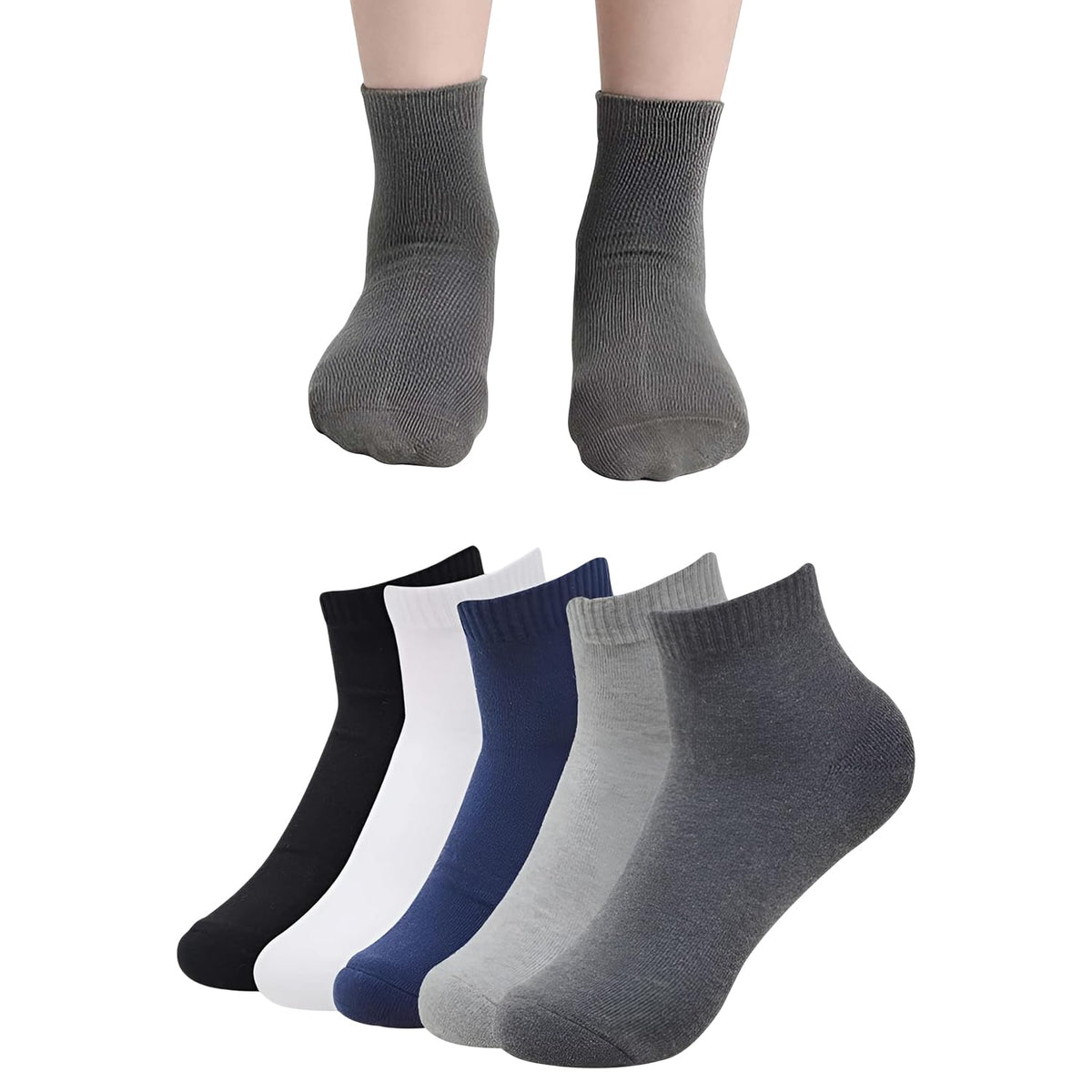 MOMISY 5 Pairs Baby Girl Boys Tube Socks Toddlers Infant Solid Color Ankle Socks Stretch Baby Socks (Multicolor, 1 Years-2 Years)