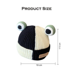 MOMISY Baby Beanie Hat, Chess Warm Toddlers Winter Hat, Double Pom Pom Beanies for Boys & Girls Woolen Knitted Cap (6 Months - 2 Years) (Black)