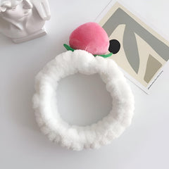 MOMISY Spa Headband for Women, Washable Facial Band, Elastic Hair Band, Makeup Wrap (StrawberryWhite, Free)