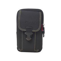 MOMISY Men’s Nylon Multi-Purpose Utility Pouch – Solid Color Outdoor Travel Phone Bag with Buckle Closure(Black)