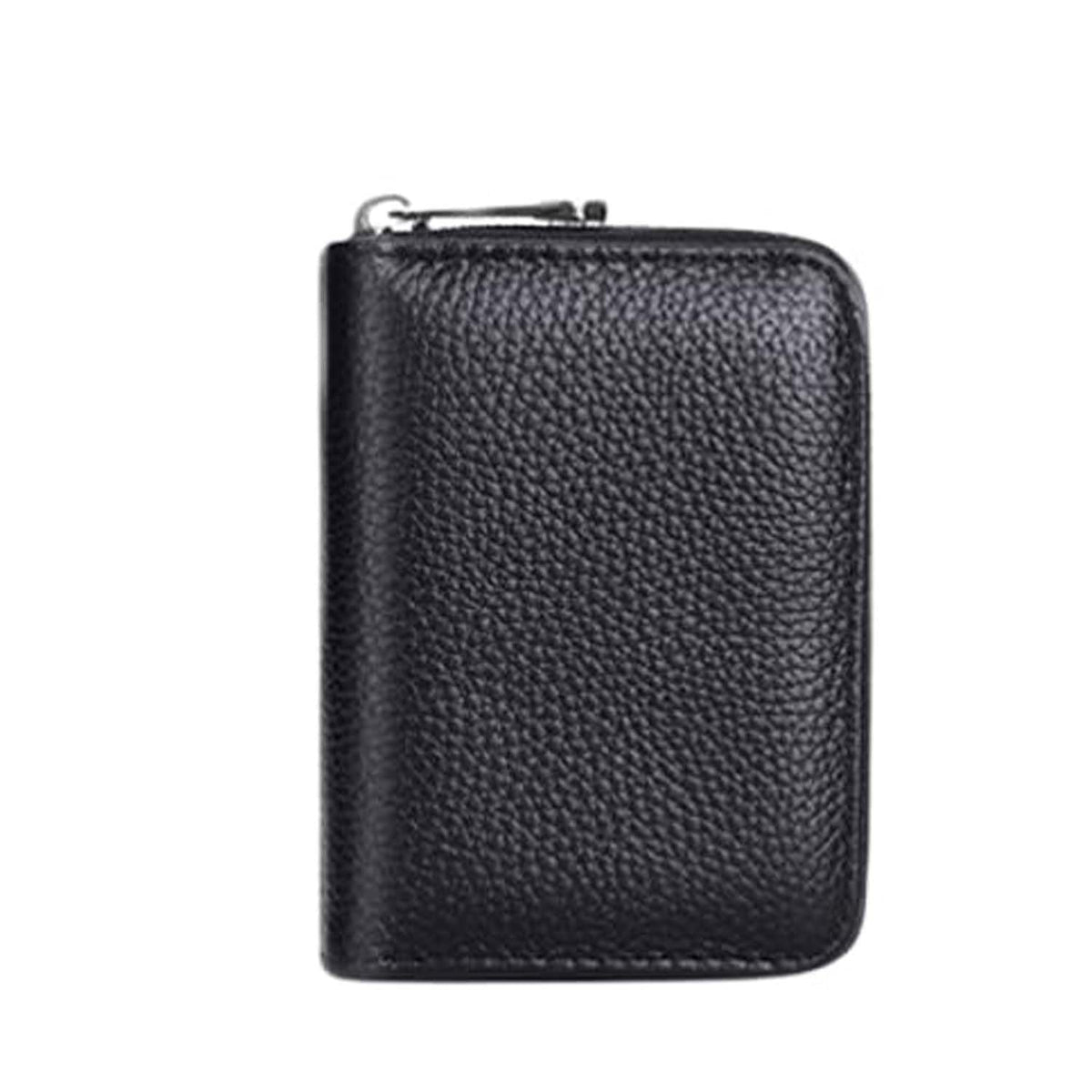 MOMISY PU Leather Credit Debit Card Holder Wallet Card Case ID Case Organizer Holder Zipper Wallet Coin Purse for Men & Women (20 Slots PVC Black)