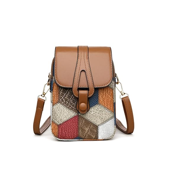 MOMISY Mobile Phone Crossbody Sling Bag, Multi-colour Leather Card Holder Wallet shoulder bag