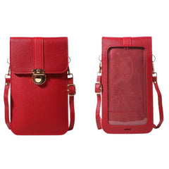 MOMISY Women Cellphone Sling Bag Mobile Card Holder Wallet Purse Clutch Handbag Crossbody Shoulder Bag for Girls (Red)