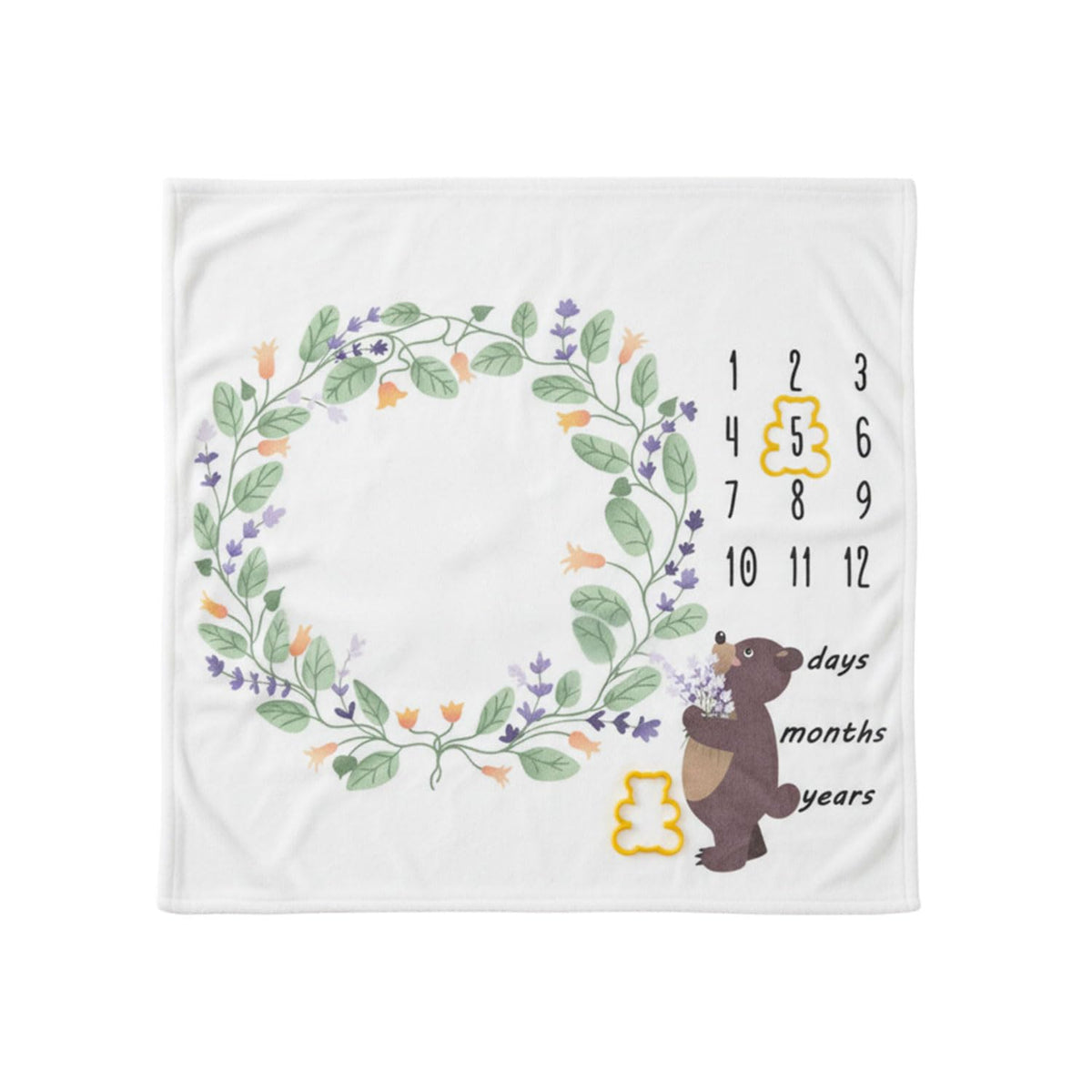 MOMISY Baby Milestone Blanket and Props for Baby's |1 to 12 Months Prop |Baby Bedding |Ac Room Blanket for Summer|Newborn| Infants Winter Blanket(Bear)