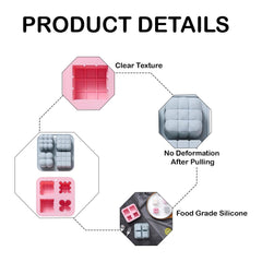 MOMISY 4-in-1 Silicone Candle Mould, 3D Cube and Bubble Design for Wax, Cake, Dessert Making