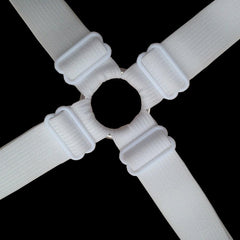 MOMISY Bed Sheet Straps Fasteners Suspenders Grippers Clips, Triangle Shape, Adjustable Crisscross Corner Holder Fit for Twin/Queen/King (White)