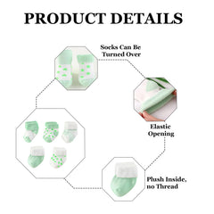 MOMISY 5 Pairs Tube Socks for Kids Toddlers Infant Baby Girl Boys (Green, 1 Year to 2 Year)