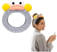 MOMISY Spa Headband for Women, Washable Facial Band, Elastic Hair Band, Makeup Wrap (Mouth-Grey, Free)