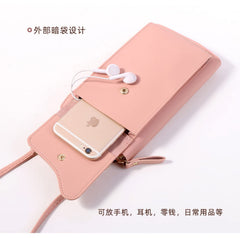 MOMISY Women Cellphone Sling Bag Card Holder Wallet Handbag Crossbody multi-function Shoulder Bag for Girls (Peach)