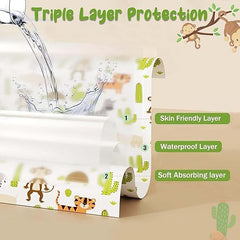 MOMISY Disposable Baby Bibs and Placemats, 20 Sets, Leak Proof, Travel and Outdoor Use