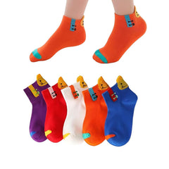 MOMISY 5 Pairs Baby Kids Girl Boys Tube Socks Toddlers Comfortable Ankel Length gifts (IN, Age, 9 Years, 12 Years, HappySmile)