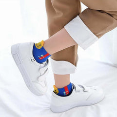 MOMISY 5 Pairs Baby Kids Girl Boys Tube Socks Toddlers Comfortable Ankel Length gifts (HappySmile, 3 to 5 year)