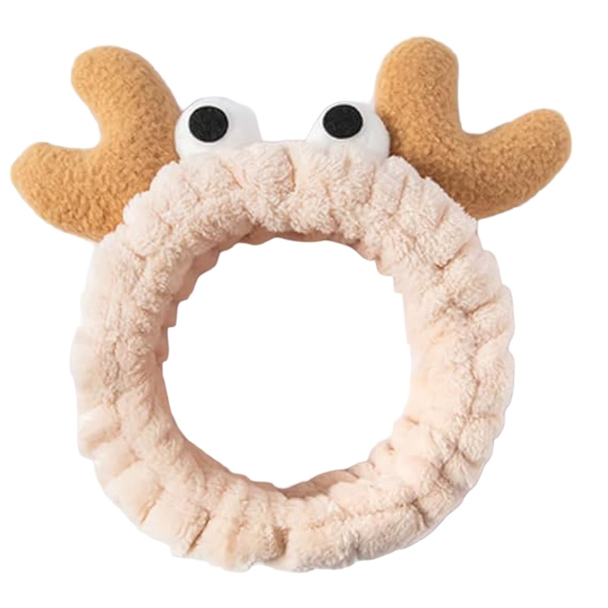 MOMISY Elastic Women's Lovely Hair Band Wash Face Spa Headband-Washable Facial Band Makeup Wrap Headbands Fits All Head Sizes (Elk Beige)