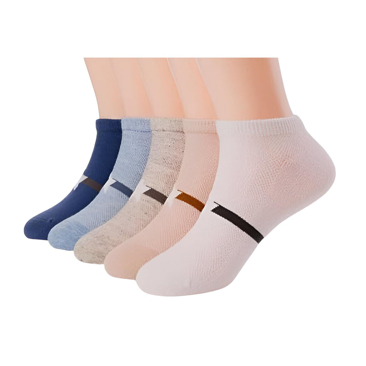 MOMISY 5 Pairs Girl Boys Tube Socks Toddlers Infant Solid Color Boat Spring and Autumn Socks Stretch Baby kids Sock (IN, Age, 3 Years, 5 Years, Star1Striped)