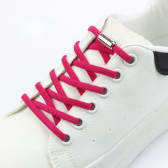 MOMISY No Tie Elastic Shoelaces, Semicircle Shoe Laces For Kids and Adult, Sneakers Shoelace Locks Laces Shoe Strings, Pink
