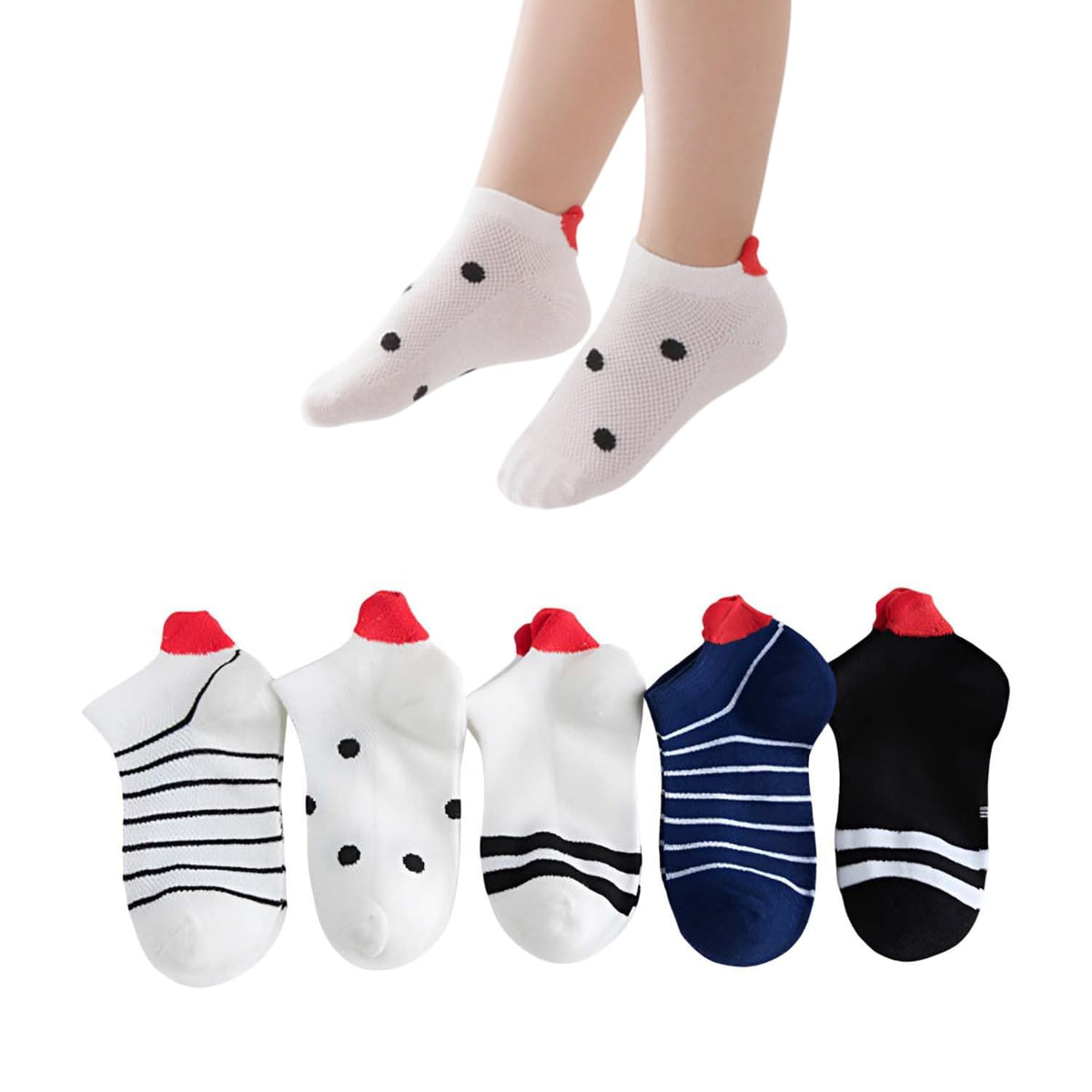 MOMISY 5 Pairs Baby Kids Girl Boys Tube Socks Toddlers Comfortable Ankel Length gifts (IN, Age, 3 Years, 5 Years, Love)