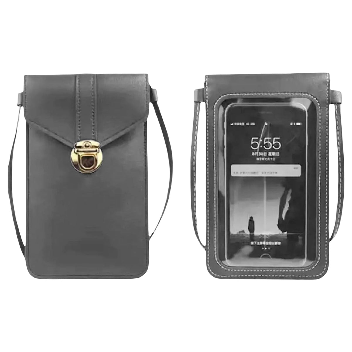 MOMISY Mobile Bag Cellphone Sling Bag Card Holder Wallet Handbag Crossbody multi-function Shoulder Bag for Girls & Women (Dark Grey)