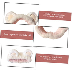 MOMISY Elastic Women's Lovely Hair Band Wash Face Spa Headband-Washable Facial Band Makeup Wrap Headbands Fits All Head Sizes (White Pink, Free)