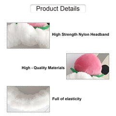 MOMISY Spa Headband for Women, Washable Facial Band, Elastic Hair Band, Makeup Wrap (StrawberryWhite, Free)