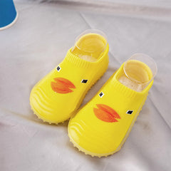 MOMISY Baby Anti-Skid Shoe Socks, Rubber Sole, Unisex, Low Top, Indoor Casual Wear, 3 Pairs (IN, Age, 6 Months, 12 Months, Yellow)
