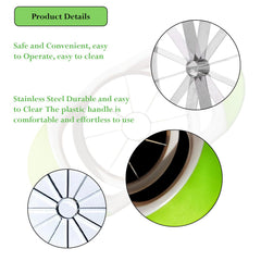 MOMISY Plastic Apple Fruit Slicer, Corer, Cutter, Divider Tool, 8 Stainless Steel Blades (WhiteGreen)