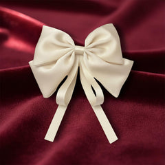 MOMISY Bow Shaped Hair Clip, Hair Accessories for Women and Girls (OffWhite, Free)