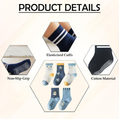 MOMISY Kids Cotton Crew Socks Duck Design Multicolor Baby Socks for 0–2 Years Pack of 5 (Multicolor)