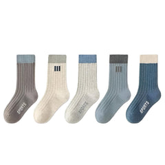 MOMISY Children's Socks, 5 Pairs, Baby and Kids Size (IN, Age, 1 Year, 3 Years, 3StripesSports)