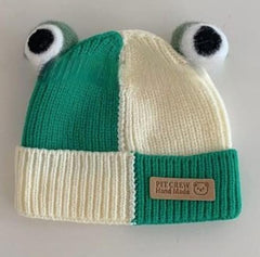MOMISY Baby Beanie Hat, Chess Warm Toddlers Winter Hat, Double Pom Pom Beanies for Boys & Girls Woolen Knitted Cap (6 Months - 2 Years) (Green)