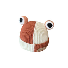 MOMISY Baby Beanie Hat, Chess Warm Toddlers Winter Hat, Double Pom Pom Beanies for Boys & Girls Woolen Knitted Cap (6 Months - 2 Years) (Brown)