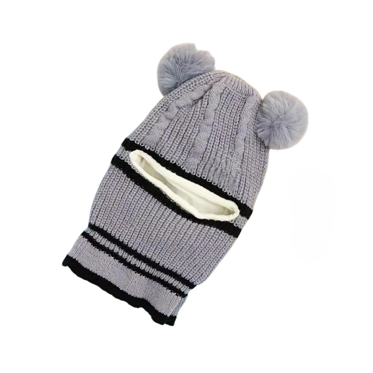 MOMISY Winter Soft Woolen Monkey Cap with Velvet Lining for Baby Boys, Girls, Infant, Toddler, 2-5 Years (in, Age, 2 Years, 5 Years, Grey)
