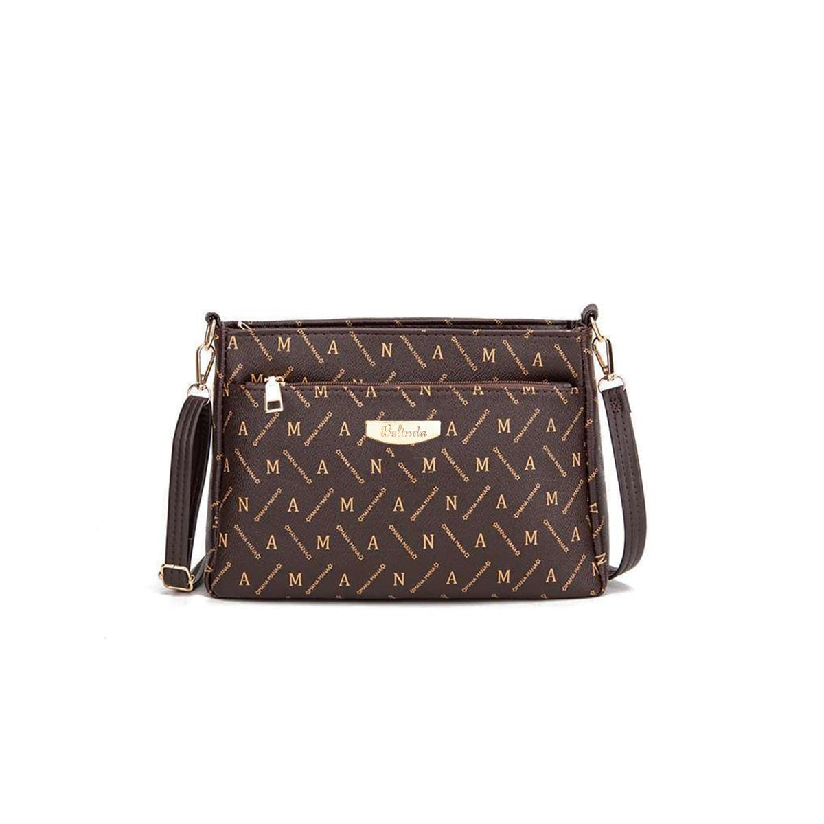 MOMISY Sling Bag with Long Strap for Women Shoulder Zipper Closure Handbags Multipurpose Crossbody ladies Daily (Alphabet)