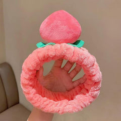MOMISY Spa Headband for Women, Washable Facial Band, Elastic Hair Band, Makeup Wrap (StrawberryWatermelon, Free)