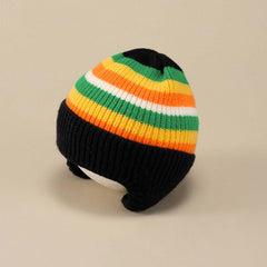 MOMISY Baby Beanie Winter Hat, Rainbow Warm Toddlers Beanies for Kids Boys & Girls Woolen Knitted Cap (6 Months - 2 Years) (Black)