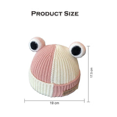 MOMISY Baby Beanie Hat, Chess Warm Toddlers Winter Hat, Double Pom Pom Beanies for Boys & Girls Woolen Knitted Cap (6 Months - 2 Years) (Pink)