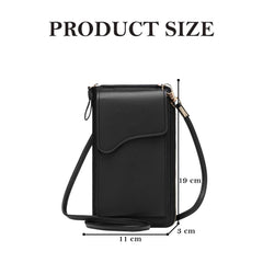 MOMISY Women Cellphone Sling Bag Card Holder Wallet Handbag Crossbody multi-function Shoulder Bag for Girls (Black)