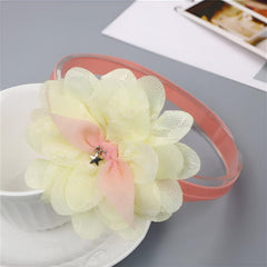 Momisy Baby Girl Headbands, Floral Hair Accessories with Lace Flowers, Pink White Yellow, Set of 3