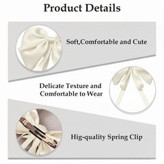 MOMISY Bow Shaped Hair Clip, Hair Accessories for Women and Girls (OffWhite, Free)