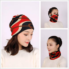MOMISY Soft Stretch Chemo Scarf Beanie | Breathable Slouchy Hat with Stylish Prints for Women (Orange)