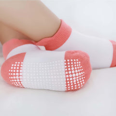 MOMISY Baby Girl Boys Non Slip Socks Toddlers Infant Warm Cotton Stretch Anti-Skid Baby Socks-6 Pairs (DottedFemale-2Color, 0 to 6 Months)