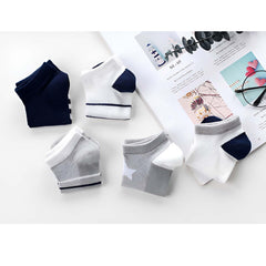 MOMISY 5 Pairs Tube Socks for Kids Toddlers Infant Baby Girl Boys (StripedStar, 6 Year to 8 Year)