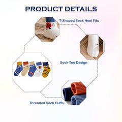 MOMISY 5 Pairs Baby Girl Boys Tube ankle Socks for Baby Girl BoysToddlers Infant kids (Cosmic Monster, 1 year to 3 year)