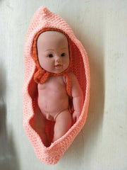 MOMISY Knitted Cocoon Nest New Born Baby Pod Sleeping Bag Photography Prop (Beige)