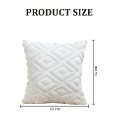 MOMISY Corduroy Cushion Throw Pillow Covers, Diamond, 45 x 45 cm, 18 x 18 inch (5, White5)