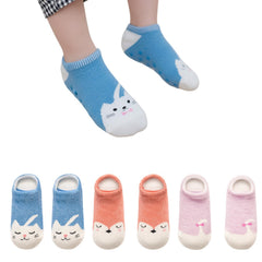 MOMISY Baby Socks, Anti Skid Non slip Cotton Stretch, 3 Pairs, Toddler Boys Girls (IN, Age, 3 Years, 5 Years, Tail)