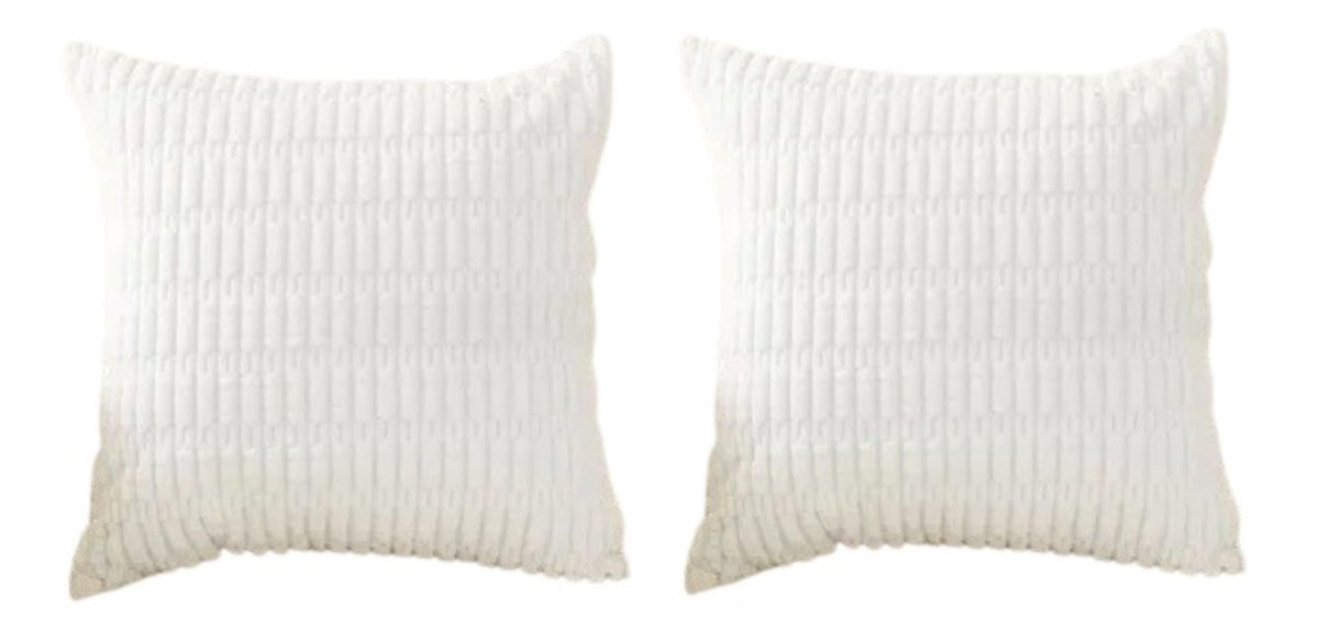 MOMISY Corduroy Cushion Throw Pillow Covers Pink 45 x 45cm, 18x18 inch (White, 5)