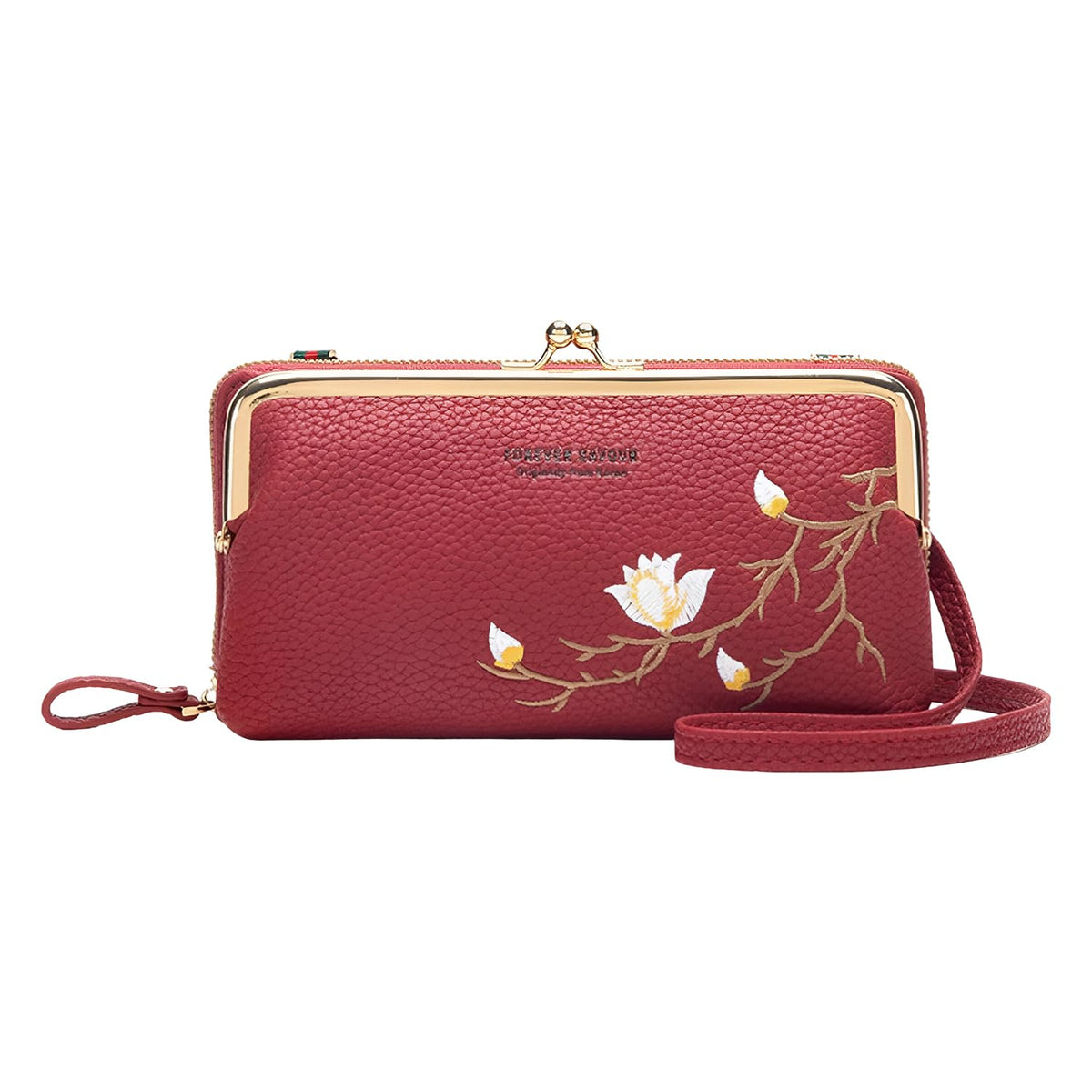 MOMISY Multi-Function Crossbody Bags for Women Mobile Purse Cell Phone Pouch with Adjustable Wide Strap Holder Pocket Small Purse Wallets Sling Bag Mini Shoulder Bags for Ladies Girls (Maroon)